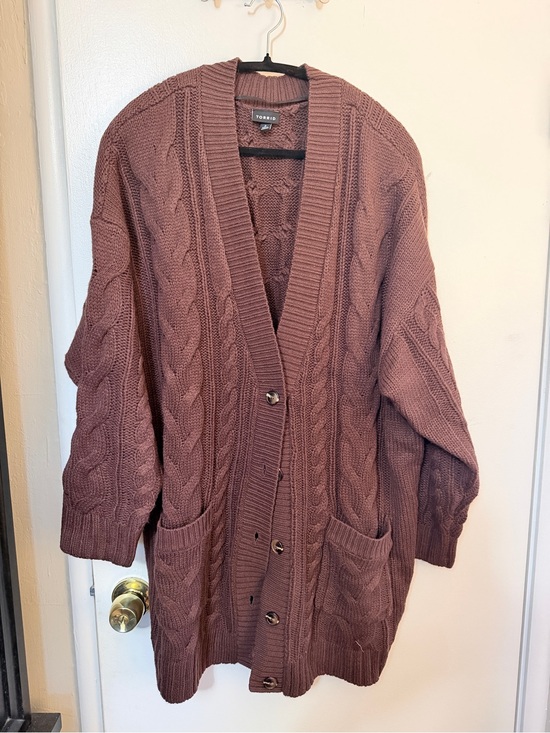 torrid Sweaters - Torrid Chocolate Brown Cable Knit Button-Front Cardigan Sweater